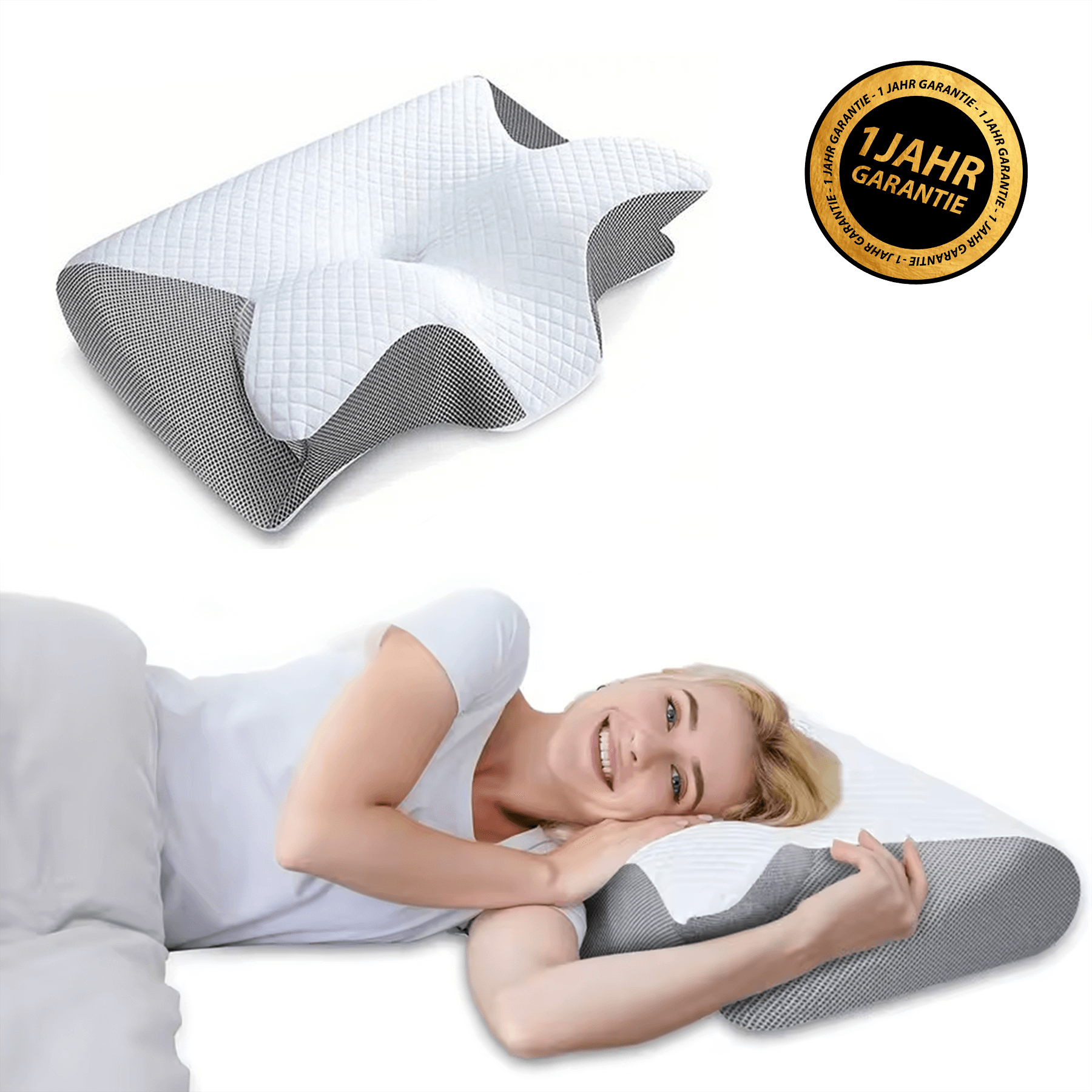 LIKISA NINA - Ergonomisches Nackenkissen für Seiten- und Rückenschläfer