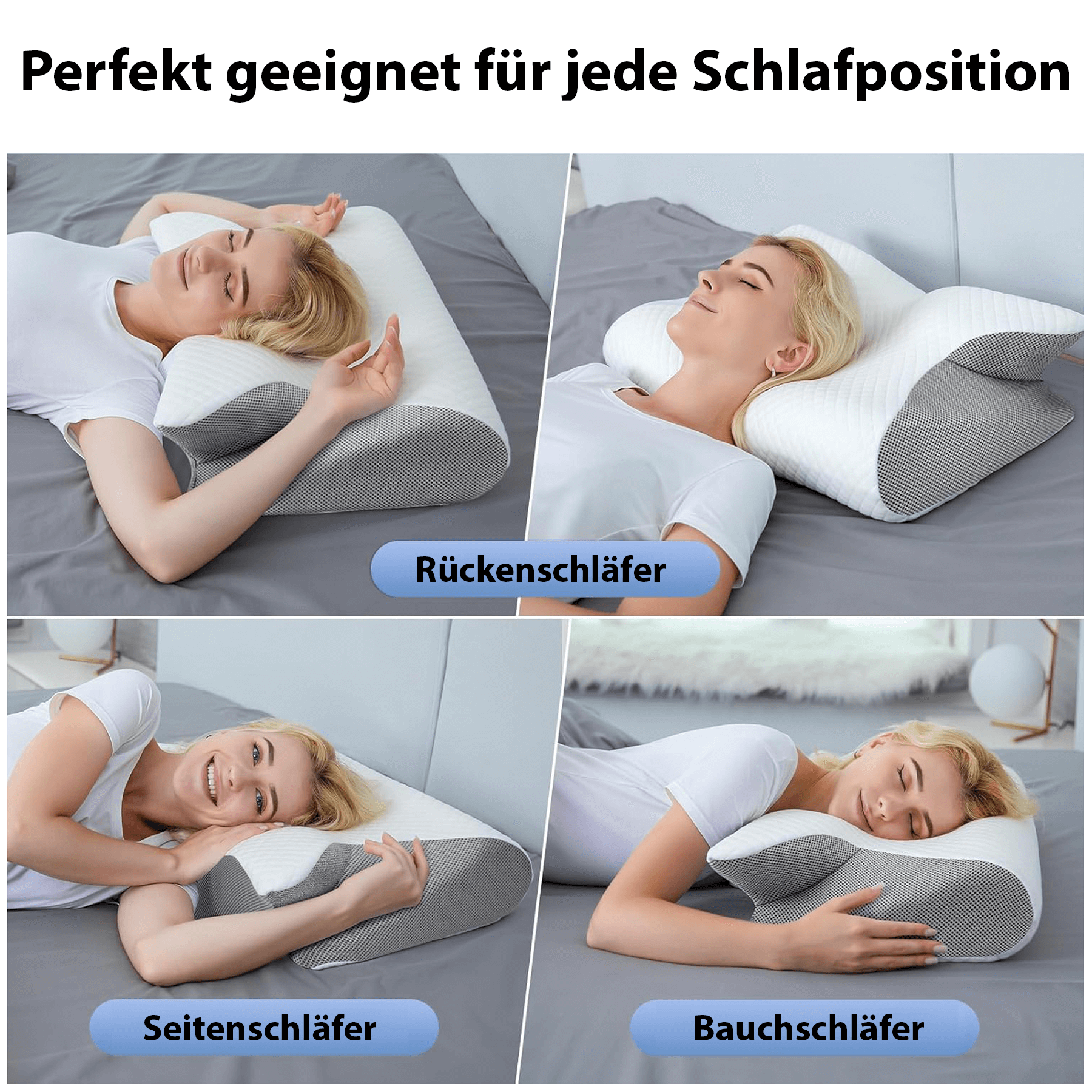 LIKISA NINA - Ergonomisches Nackenkissen für Seiten- und Rückenschläfer