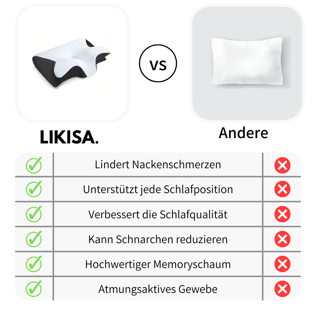 LIKISA NINA - Ergonomisches Nackenkissen für Seiten- und Rückenschläfer